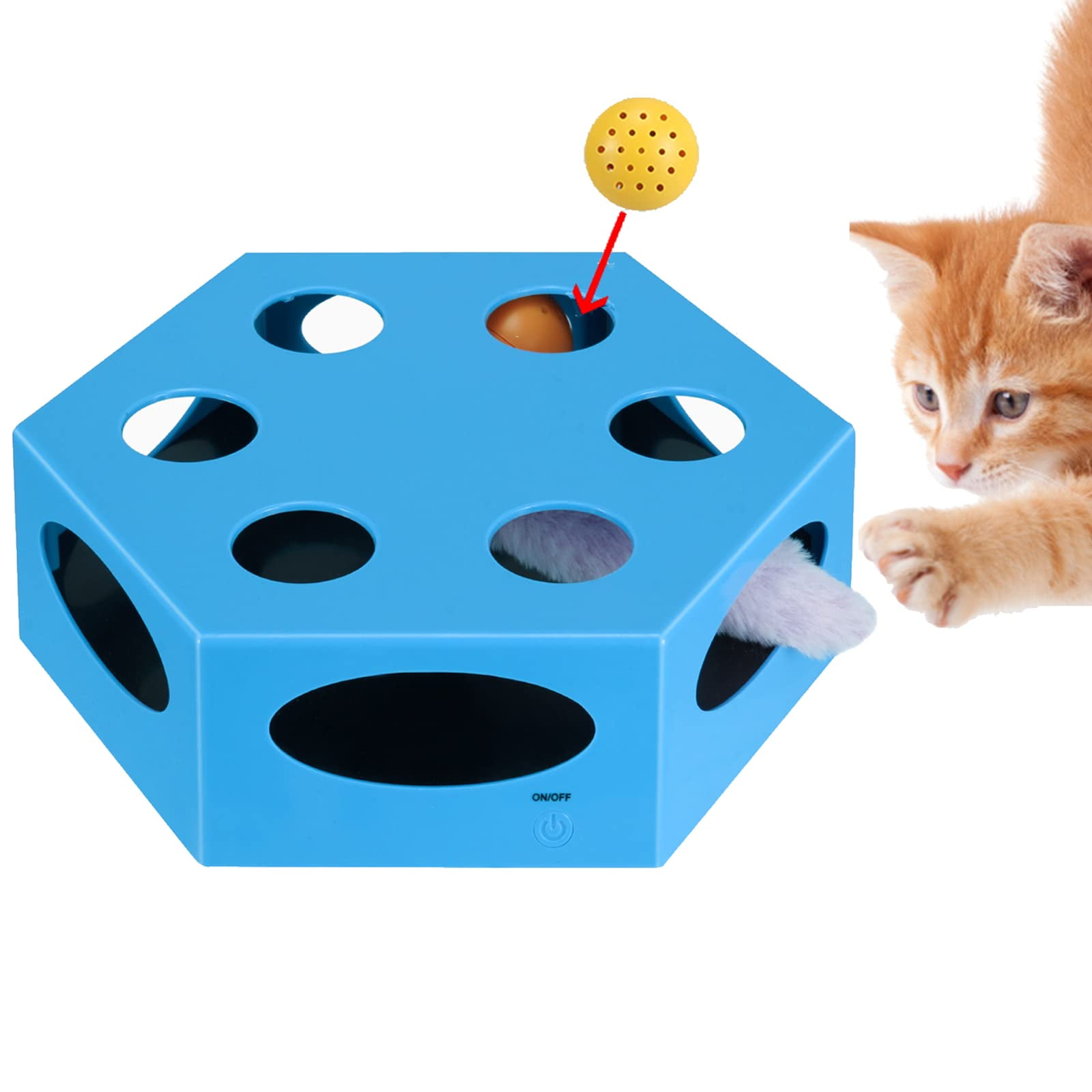 Cat Toys for Indoor Cats, Electronic Automated Cat Toys with Mouse Tail