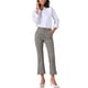 thumbnail image 2 of Pantalones de traje de oficina de cintura alta con abertura lateral de cuadros para mujer INSPIRE CHIC M Negro, 2 of 6