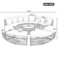 thumbnail image 6 of 9 Pieces Outdoor Patio Furniture Sets, Circular Outdoor Rattan Wicker Sectional Sofa Lounge with Tempered Glass Coffee Table,Storage Box, 6 Pillows for Courtyard Garden, Balcony Poolside, Grey, 6 of 8