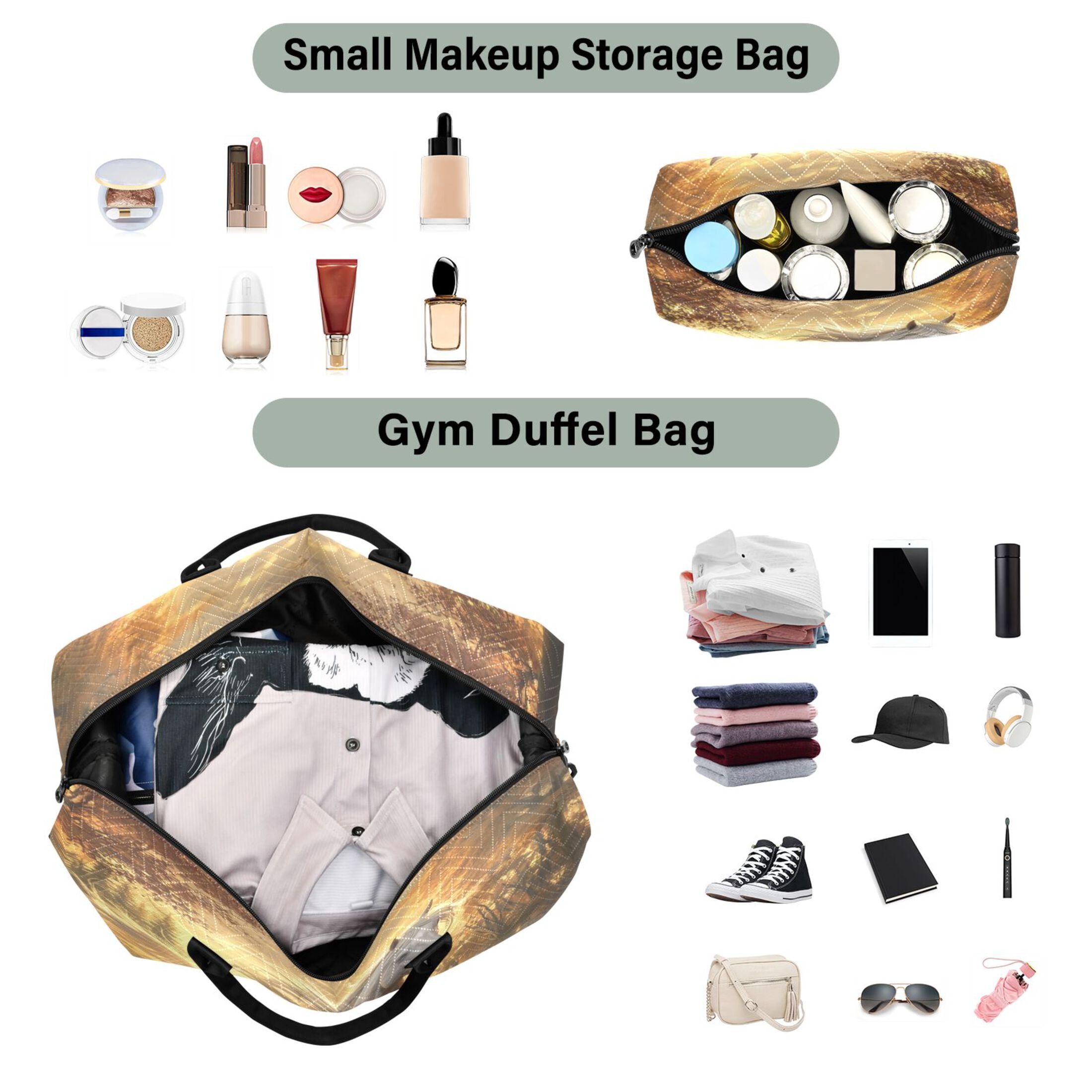Travel Duffel Luggage Bag Sports Duffle Bag Gym Bag with Zipper A White Horse