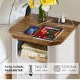 thumbnail image 4 of POLIHOME Nightstand with Charging Station, 18" End Table with 2 Drawers, Farmhouse Wooden Side Table, Bedside Table for Bedroom, Living Room (1, White), 4 of 6