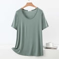 thumbnail image 2 of Besolor Plus Size Pajamas Tops for Women Summer Lightweight Casual Comfy Crewneck Short Sleeve Shirts Homewear, 2 of 5