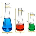 thumbnail image 3 of Premium Erlenmeyer Flask Set - 50ml, 100ml & 250ml - Narrow Neck, White Graduations - Superior Durability & Chemical Resistance - Borosilicate 3.3 Glass - Eisco Labs, 3 of 6