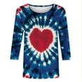 thumbnail image 5 of Valentines Day Shirts Womens Love Heart Printed Graphic Tee 3/4 Sleeve Crew Neck Casual Tshirts Holiday Tops (XL, Navy), 5 of 5