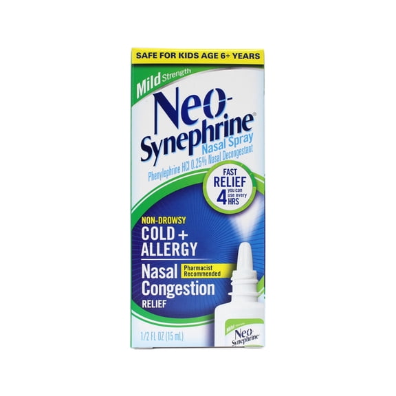 Neo-Synephrine Extra Strength Nasal Spray, Phenylephrine HCl 1% Nasal Decongestant, Cold and Allergy Nasal Congestion Relief, Pharmacist Recommended, 0.5 fl oz (15 mL)