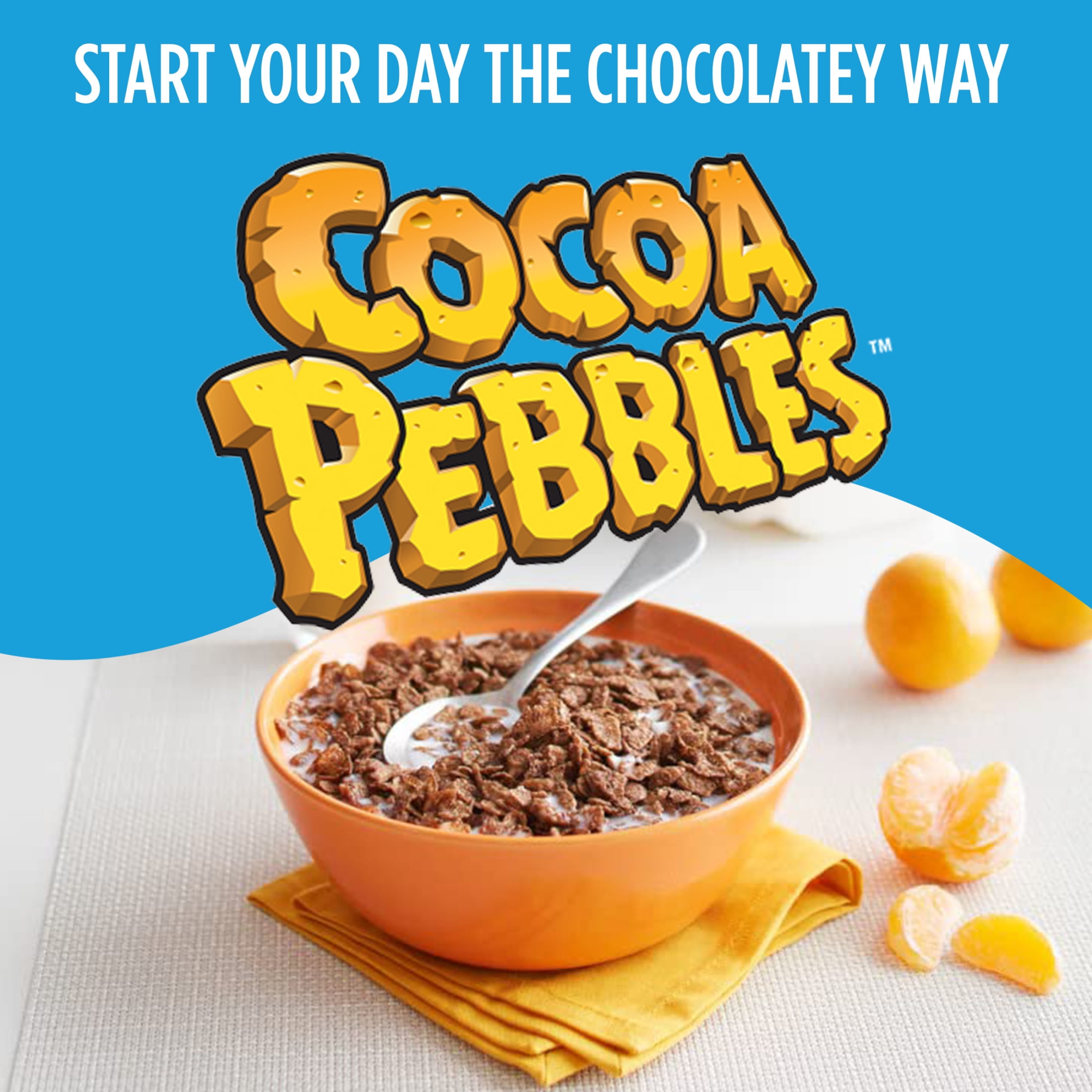 (10 pack) Post Cocoa PEBBLES Breakfast Cereal, Gluten Free & Chocolatey, Mega Size Box, 27.5 oz