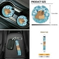 thumbnail image 7 of Yuyamidu Capybara Car Seat Cover Set of 12 Cute Auto Bucket Seat Covers Steering Wheel Cover Seat Belt Pad Armrest Cover Garbage Bin Air Vent Pocket Rearview Mirror Cover Coasters Keychain, Blue, 7 of 7