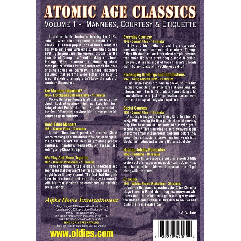Atomic Age Classics: Volume 1: Manners, Courtesy & Etiquette