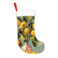 thumbnail image 2 of Daiia Retro Warm Lemon Flower Print Christmas Stocking，18"Large Knitted Xmas Stocking for Kids, Family Stocking for Fireplace Christmas Holiday Party Decoration, 2 of 7