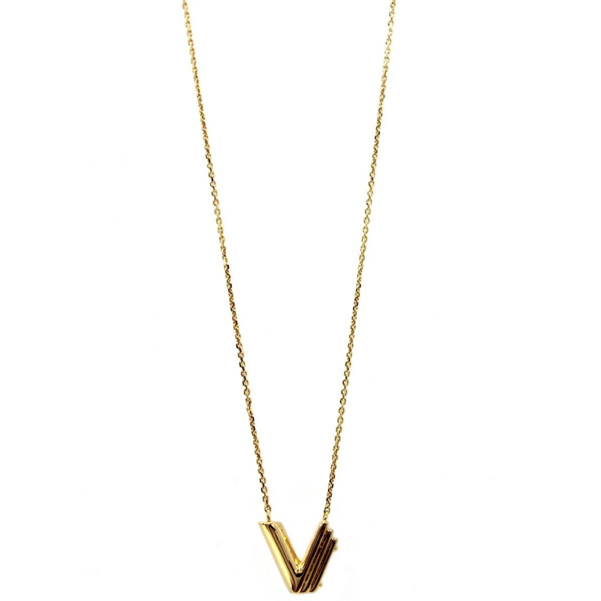 LOUIS VUITTON Necklace Essential V Skin Triple Chain LV M00635 Gold GP auth  | eBay