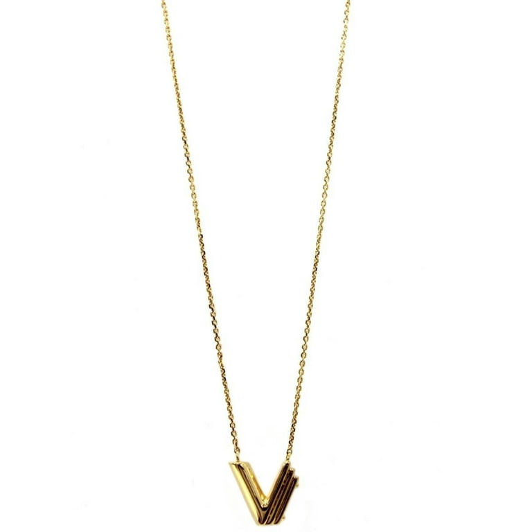 Japan Used Necklace] Used Louis Vuitton Essential V/Necklace/Gld