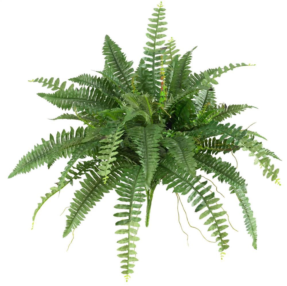 Boston Fern 2pk (40&#34;) - Nearly Natural: Artificial Hanging Silk Plant, Indoor Faux Greenery Decor