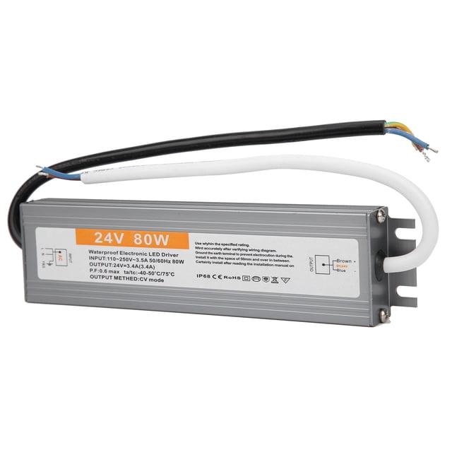 80W LED Driver Wired LED Transformer IP68 Waterproof Anti-Corrosion For LED Light LED Advertising Board DC24V