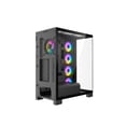 thumbnail image 6 of DIYPC Vanguard-F2-Pro Black Dual USB3.0 and Type C Tempered Glass ATX Full Tower Gaming Computer Case w/ 5 x 120mm ARGB PWM Fans (4 x MB Side, 1 x Rear) Pre-Installed. Support BTF Back Plug MB., 6 of 10