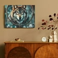 thumbnail image 4 of YILUYINQING Wolf Feathers Dream Catcher Canvas Wall Art Decor 16x12in, 4 of 6