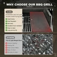 thumbnail image 4 of Nice Cooker Gas and Charcoal Combo Grill with Side Burner, 37,230 BTU Outdoor BBQ Grill with Porcelain-Enameled Cast Iron Grates and Plate, Thermometer, Storage Cabinet Rack for Outdoor Patio, Garden, 4 of 10