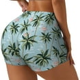 thumbnail image 2 of Vsdgher Flamingos And Palms print Workout Shorts for Women Seamless Soft Smooth Gym Yoga Scrunch Active Exercise Fitness Shorts, 2 of 8