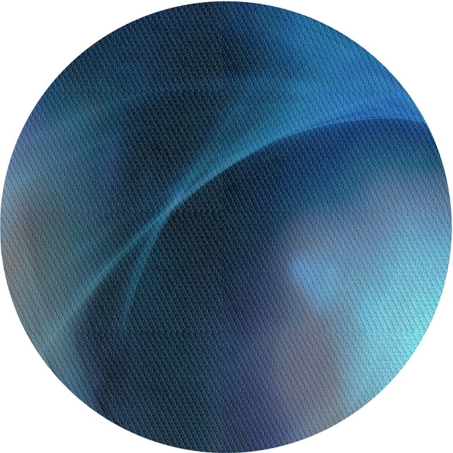 Ahgly Company Indoor Round Patterned Blue Ivy Blue Area Rugs, 3' Round