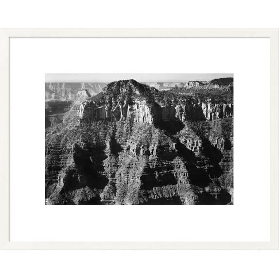 Global Gallery Ansel Adams 'Close-in view taken from opposite of cliff formation, high horizon, Grand Canyon National Park, Arizona, 1941' Framed Wall Art