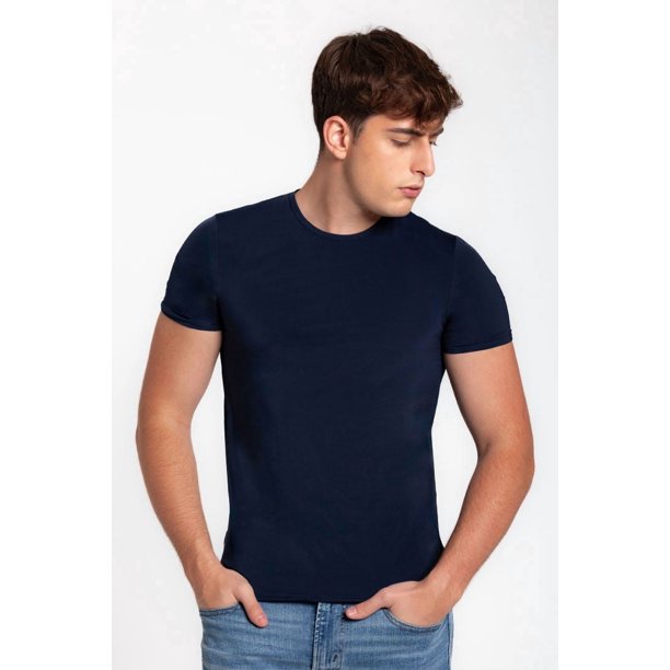 Camiseta Cuello Redondo Manga Corta Microfibra Diane & Geordi 3986 azul XL