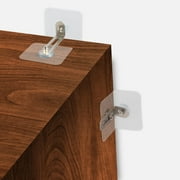 Adhesive Furniture Wall Anchors No Drill (10 Pairs), Anti Tip Furniture Straps Kit for Baby Proofing, Secure Bookcase Dresser Shelf Cabinet to Wall for Child Safety - Removable, No Screw