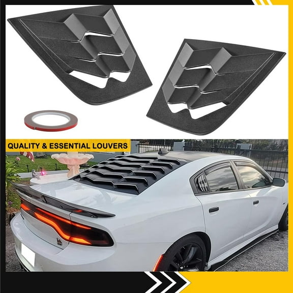 Side Window Louvers Air Vent Scoop Shades Cover Blinds Fit for Dodge Charger 2011-2023 in GT Lambo Style Custom Fit ABS (Matte Black)