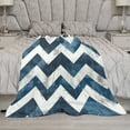 thumbnail image 5 of Blue And White Chevron Throw Blanket for Couch Bed Living Room 60"x80" Zig Zag Velvet Flannel Blanket Fun Comfy Cozy Gifts for Boys Girls Flannel Throw Blanket, 5 of 8