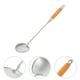 thumbnail image 2 of Espátula para wok de acero inoxidable con mango de madera, espátula para saltear, cuchara, cucharón, volteador, utensilio de cocina para cocina y restaurante, 2 of 7