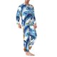 thumbnail image 2 of Balery Marine Animals Pijama para Hombre de Dos Piezas con Manga Larga, Conjunto de Dormir y Descanso Suave con Bolsillos-Small, 2 of 7