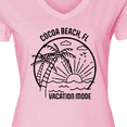 thumbnail image 4 of Inktastic Summer Vacation Mode Cocoa Beach Florida Women's V-Neck T-Shirt, 4 of 5