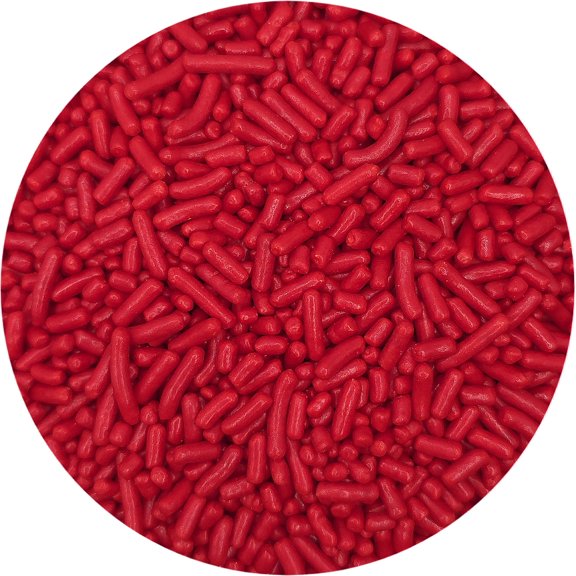 NCS Red Edible Jimmies Sprinkles, 8 ounces - Great for Cupcakes, Cookies, Cakes, Cakes Pops
