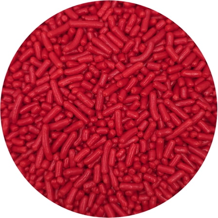 NCS Red Edible Jimmies Sprinkles, 8 ounces - Great for Cupcakes, Cookies, Cakes, Cakes Pops