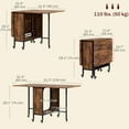 thumbnail image 3 of HOMCOM Table à Manger Mobile Pliable Table de Cuisine Extensible Étagère de Rangement, 3 of 10