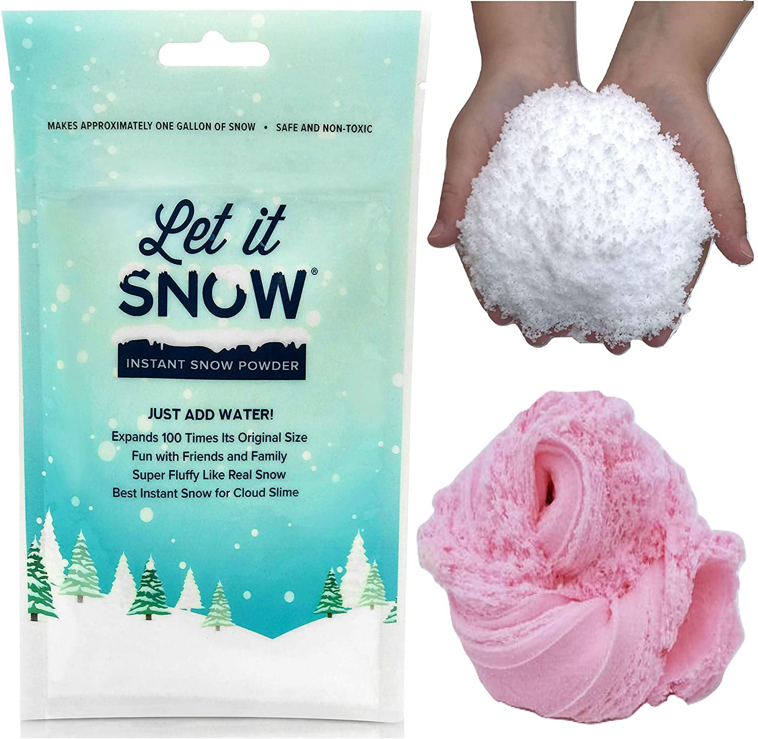 ALAZCO Instant Snow Powder - White Instant Snow Powder Fake Artificial Snow  - Great for Holiday Snow Decorations Slime Playing. Party Favors Science