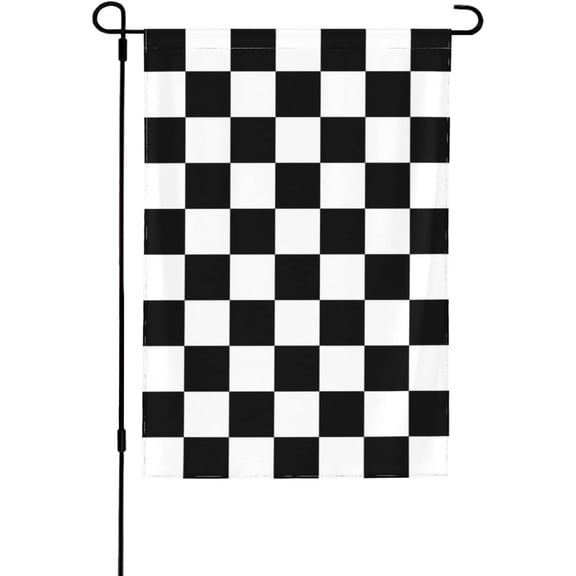 Checkered Racing Race Fans Holiday Garden Flag 12 x 18 Inch Polyester Outdoor Decor