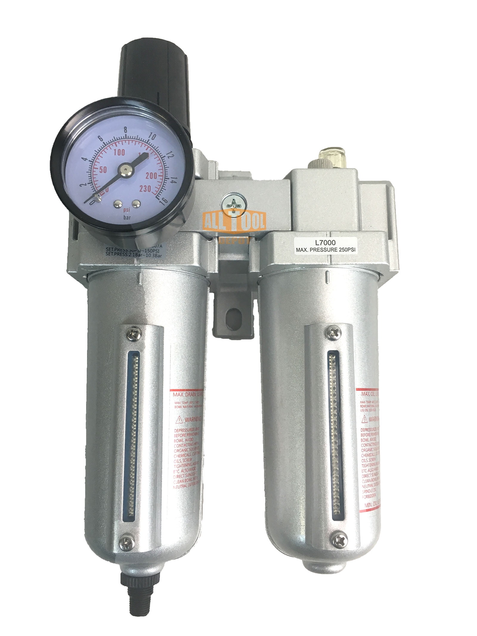 3/4" Compressed Air Moisture Filter Regulator Oiler Separator Lubricator Combo 