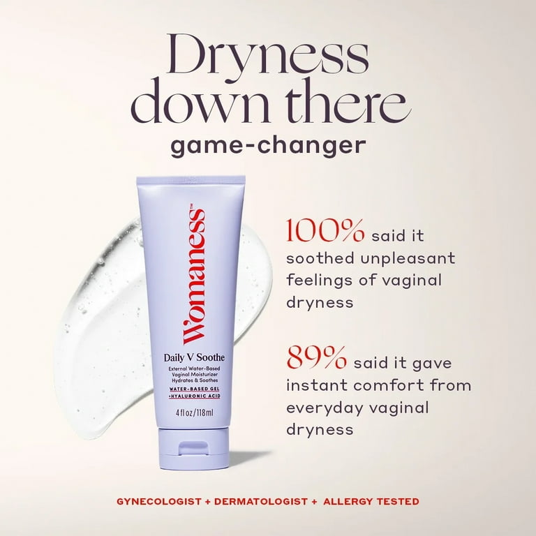 Womaness Daily V Soothe, Water-Based, Vaginal Moisturizer for Menopause Everyday Dryness, Vaginal Moisturizer for Women, 4 oz