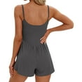 thumbnail image 6 of WCMZJ Women Rompers Summer Casual Sleeveless Spaghetti Strap Jumpsuit Built-in Shorts Athletic Workout One Piece Outfits Gray 2XL, 6 of 8