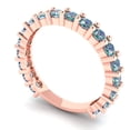 thumbnail image 2 of 1.44 ctw Wedding Band for Women - 18K Rose Gold Blue Moissanite Stackable Eternity Ring, 2 of 6