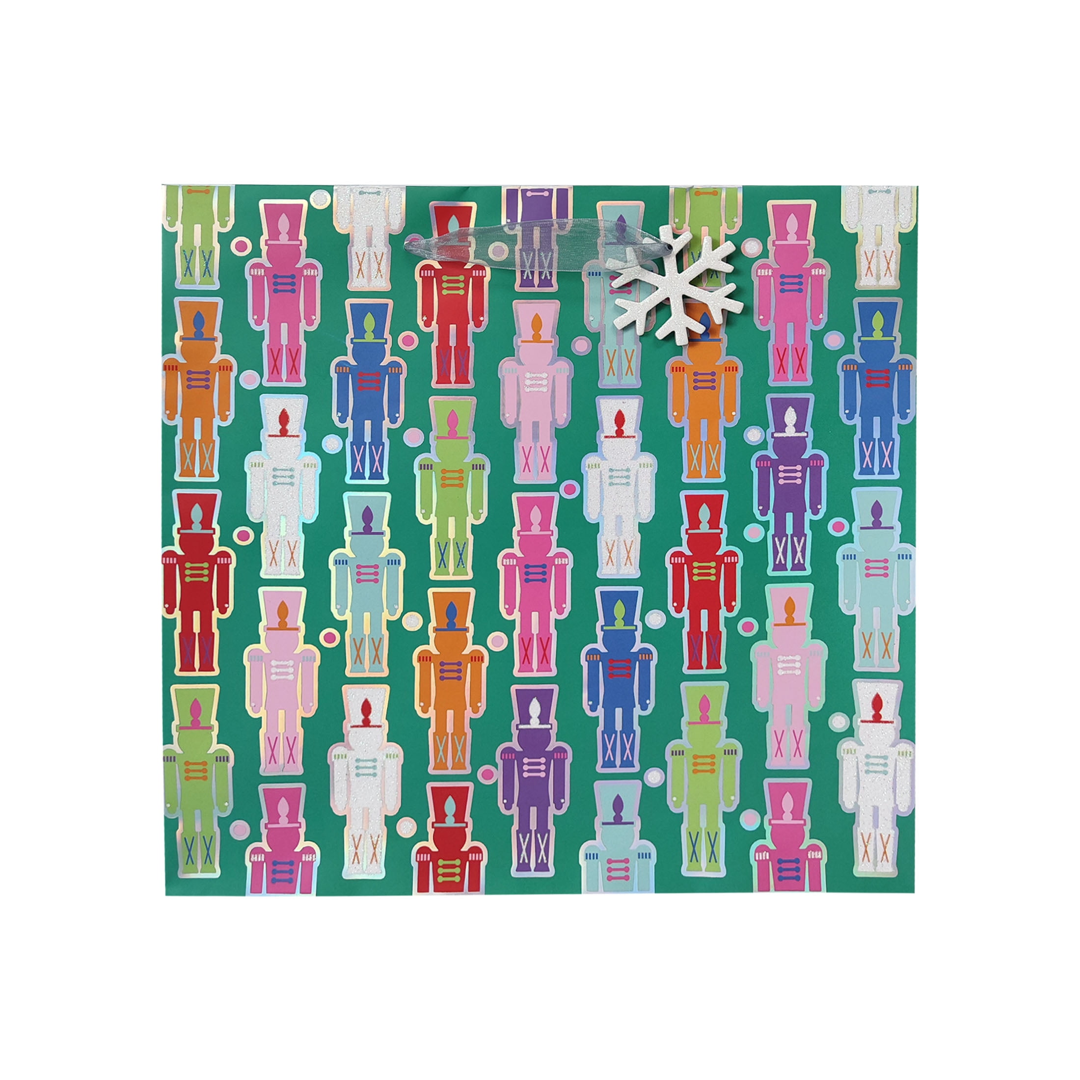 Holiday Time Christmas Printed Paper Gift Bag, 1 Count, Nutcrackers, HOLIDAY TIME PL 1PK LGSQ NTCRKRS BAG
