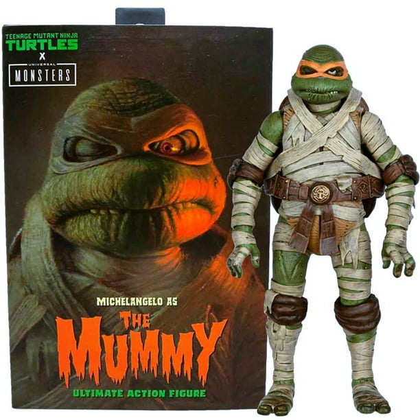 Figura de Coleccion Michelangelo Momia NECA TMNT X Universal Monsters