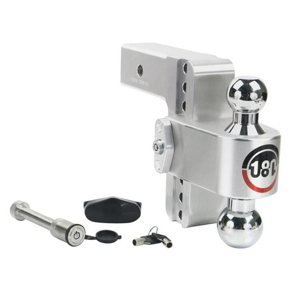 2 & 2.31 in. Ball W503 Keyed Alike 180 Turnover Ball 6 Drop Hitch with 2.5 Shank & Chrome Plated