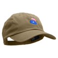 thumbnail image 5 of Flag Pattern Bell Embroidered Low Profile Dyed Cotton Twill Cap - Khaki OSFM, 5 of 5
