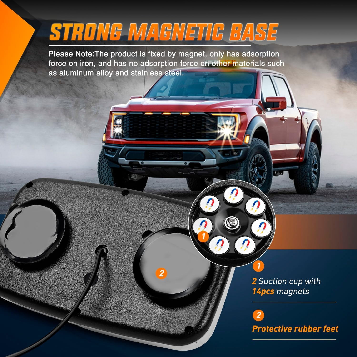 Nilight 48 LED Magnetic Offroad Lighting for Hazard Visibility on 12V Vehicles