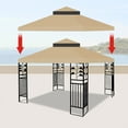 thumbnail image 2 of 10x10 Replacement Gazebo Cover, Double Roof Gazebo Top with Net, UV Resistant & Waterproof Outdoor Gazebo Canopy for Garden Patio Lawns Parties, khaki, 2 of 6