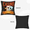 thumbnail image 6 of Set of 2 Casino-Themed Throw Pillow Covers 18x18in - Bold ' CASINO ' Design with Playing Cards Chips for Couch Bed Car, 6 of 8
