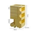 thumbnail image 2 of Table de Chevet Roulante à 3 Niveaux, Tiroir Rotatif, Plastique Résistant aux Impacts, Table de Chevet à Roulettes pour Chambre et Bureau, 2 of 5