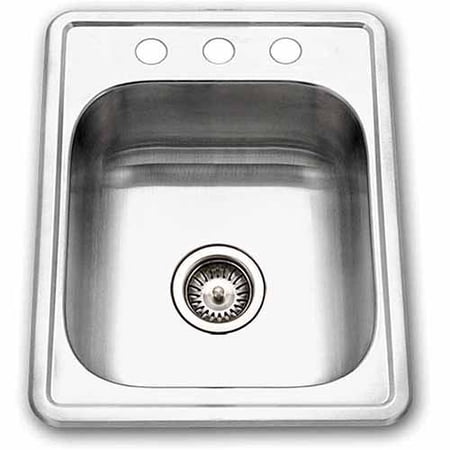 Houzer Hospitality Topmount 17" x 22" Large Bar/Prep Stainless Steel Sink