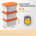 thumbnail image 5 of Stainless Steel Snack Containers for Kids Easy Open Leak Proof Small Food Containers with Silicone Lids Lunch Box 3Pcs, 5 of 5