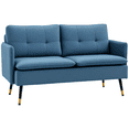 thumbnail image 1 of HOMCOM Causeuse pour Chambre, Meuble Moderne pour Petits Espaces avec Capitonnage à Boutons, Rembourrée, Enfants, Bleu Foncé, 1 of 10